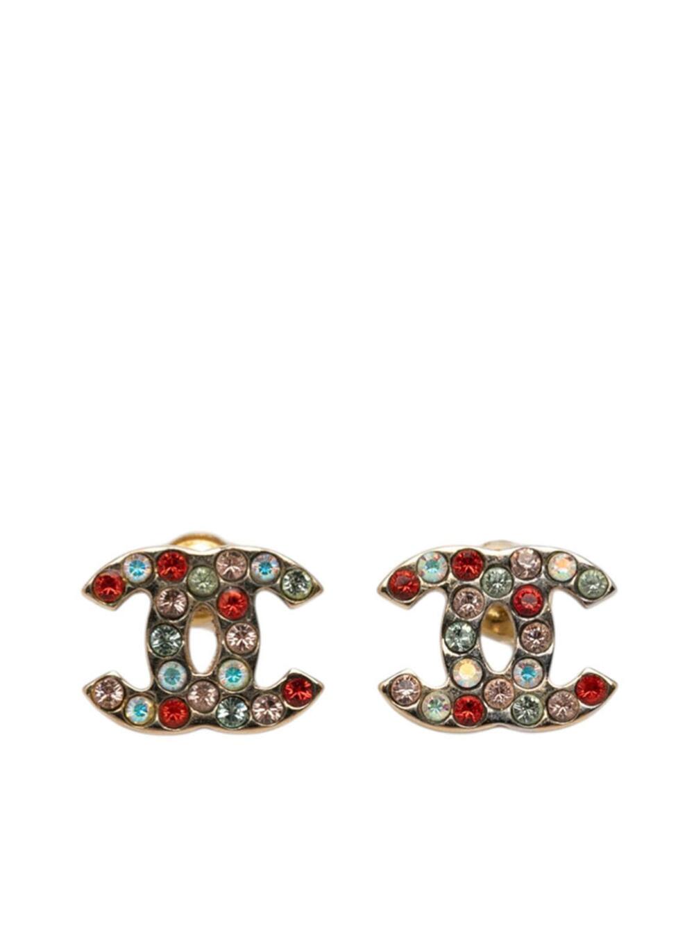 Chanel Cc Logo Stud Earrings Metal #256739C70B